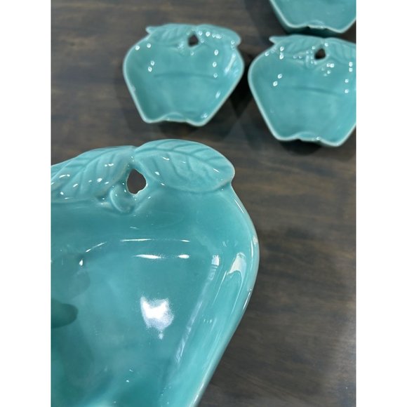 4 Belmar of California Hoenig Pottery Apple Dishes Pottery Serving Bowls Turquoi - Picture 5 of 6